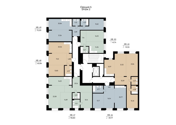 
  Продается 2-комн. квартира 59.77 м², в ЖК ВЕКТОР премиум-квартал, дом 2. Фото 3.