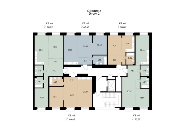 
  Продается 2-комн. квартира 64.68 м², в ЖК ВЕКТОР премиум-квартал, дом 1. Фото 4.