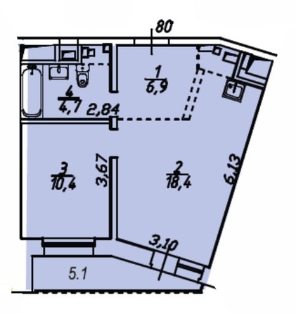 
  Продается 1-комн. квартира 45.5 м², в ЖК Квартал Стрижи, 2 очередь. Фото 1.