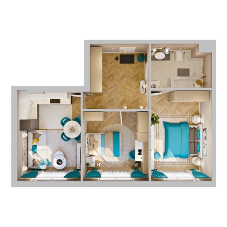 
  Продается 2-комн. квартира 56.17 м², в ЖК Клубный дом РиверАнг. Фото 2.