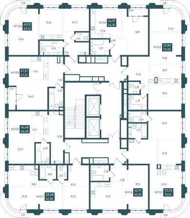 
  Продается 3-комн. квартира 75.49 м², в ЖК Бродский, 1-я очередь. Фото 1.