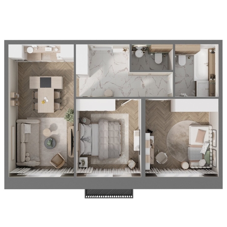 
  Продается 3-комн. квартира 60.3 м², в ЖК Квартал Стрижи, 3 очередь, дом 1. Фото 1.