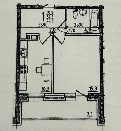 
  Продается 1-комн. квартира 44.6 м², в ЖК Глазковский, б/с 5. Фото 27.