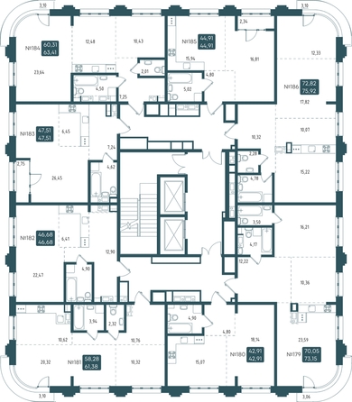 
  Продается 2-комн. квартира 72.87 м², в ЖК Бродский, 1-я очередь. Фото 1.