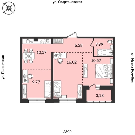 
  Продается 2-комн. квартира 60.55 м², в ЖК Источник, дом 5. Фото 1.
