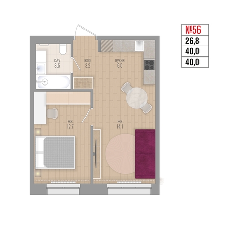 
  Продается 2-комн. квартира 40 м², в ЖК Квартал Стрижи, 3 очередь, дом 2. Фото 1.