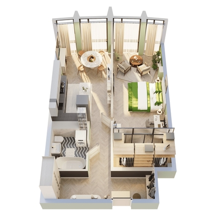 
  Продается 1-комн. квартира 64.39 м², в ЖК Звезды, дом 1. Фото 1.