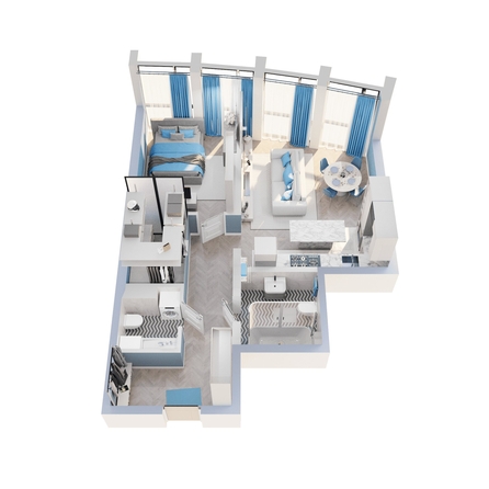 
  Продается 1-комн. квартира 60.35 м², в ЖК Звезды, дом 2. Фото 1.