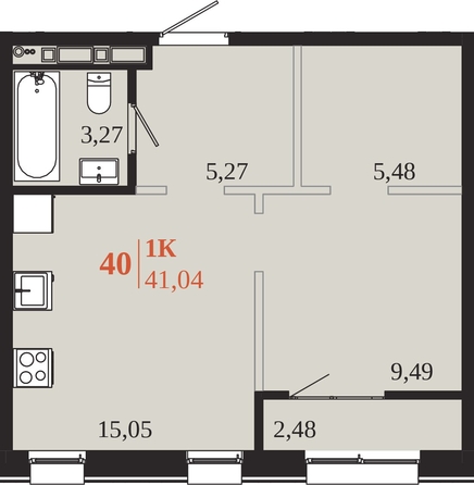 
  Продается 1-комн. квартира 41.04 м², в ЖК 1661. Фото 1.