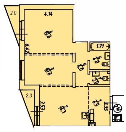 
  Продается 2-комн. квартира 61.1 м², в ЖК Квартал Стрижи, 2 очередь. Фото 1.