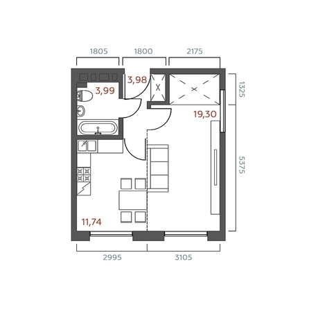 
  Продается 1-комн. квартира 39.01 м², в ЖК Салют. Фото 1.