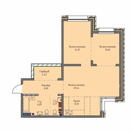 
  Продается 3-комн. квартира 72.5 м², в ЖК Стрижи Сити, блок-секции 8,9. Фото 1.
