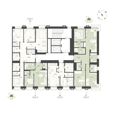 
  Продается 2-комн. квартира 95.3 м², в ЖК Верба. Фото 1.
