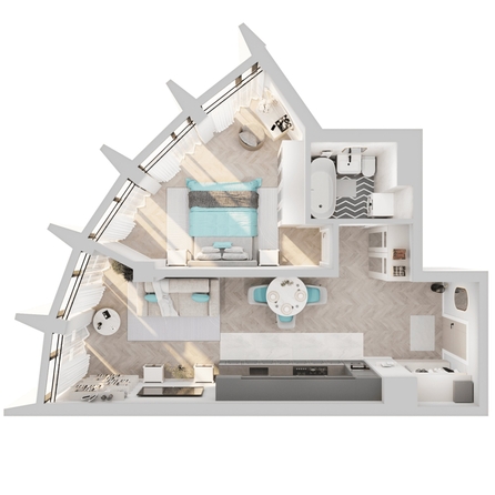 
  Продается 1-комн. квартира 53.98 м², в ЖК Звезды, дом 3. Фото 1.