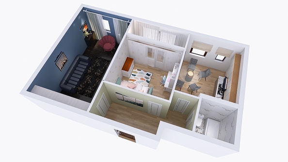 
  Продается 2-комн. квартира 59.6 м², в ЖК Юго-Западный, дом 17. Фото 2.