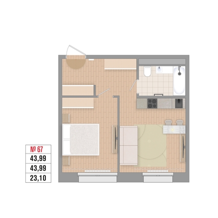 
  Продается 2-комн. квартира 41.2 м², в ЖК Стрижи Сити, блок-секции 6,7. Фото 7.