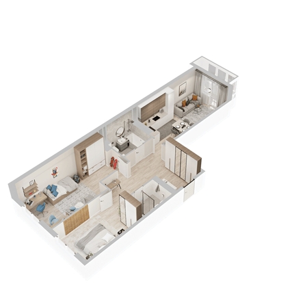 
  Продается 2-комн. квартира 79.2 м², в  ЖиВой комплекс на Кузьмихе. Фото 1.