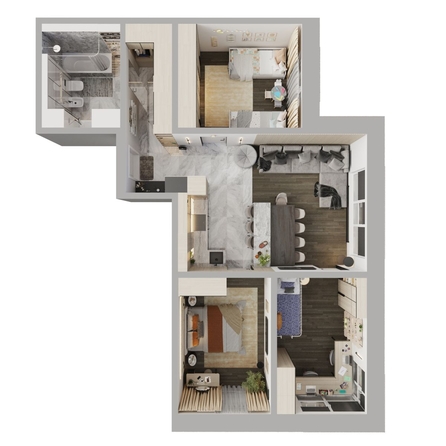 
  Продается 4-комн. квартира 83.9 м², в ЖК Стрижи Сити, блок-секции 8,9. Фото 1.