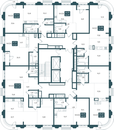 
  Продается 1-комн. квартира 44.91 м², в ЖК Бродский, 1-я очередь. Фото 1.