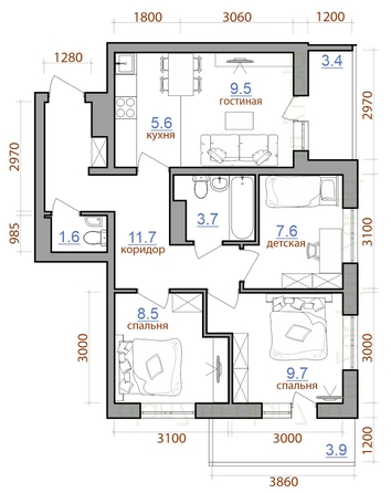 
  Продается 4-комн. квартира 64.7 м². Фото 1.
