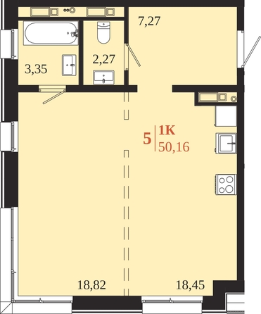 
  Продается 1-комн. квартира 50.16 м², в ЖК 1661. Фото 1.