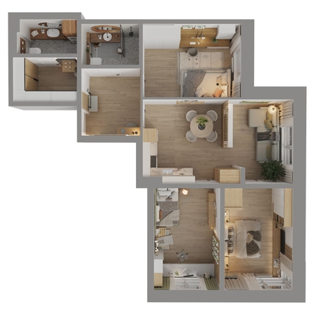 
  Продается 4-комн. квартира 87.5 м², в ЖК Стрижи Сити, блок-секции 8,9. Фото 1.