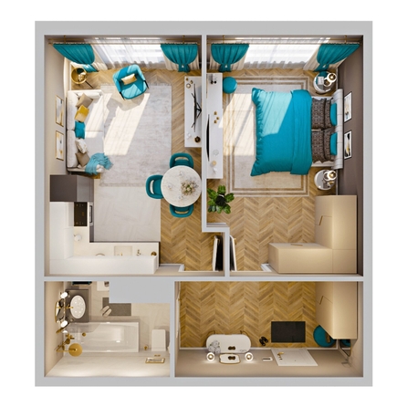 
  Продается 2-комн. квартира 43.36 м², в ЖК Клубный дом РиверАнг. Фото 2.