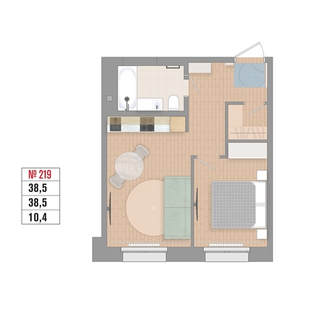 
  Продается 1-комн. квартира 38.5 м², в ЖК Стрижи Сити, блок-секции 6,7. Фото 2.