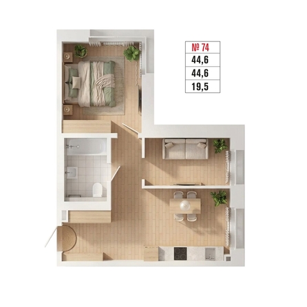 
  Продается 2-комн. квартира 44.6 м², в ЖК Стрижи Сити, блок-секции 6,7. Фото 3.