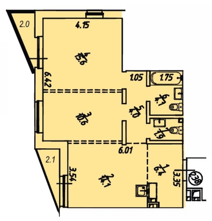 
  Продается 2-комн. квартира 60.8 м², в ЖК Квартал Стрижи, 2 очередь. Фото 1.
