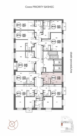 
  Продается студия 21.9 м², в ЖК СОЮЗ ПРИОРИТИ МАХ, д. 4. Фото 13.