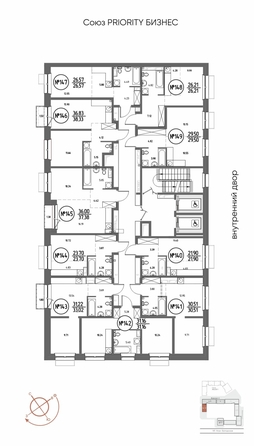 
  Продается студия 26.57 м², в ЖК СОЮЗ ПРИОРИТИ МАХ, д. 4. Фото 3.