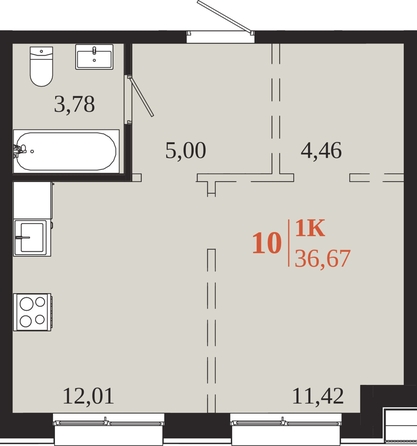 
  Продается 1-комн. квартира 36.67 м², в ЖК 1661. Фото 1.