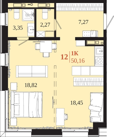 
  Продается 1-комн. квартира 50.16 м², в ЖК 1661. Фото 1.