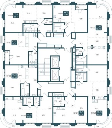 
  Продается 2-комн. квартира 61.12 м², в ЖК Бродский, 1-я очередь. Фото 1.
