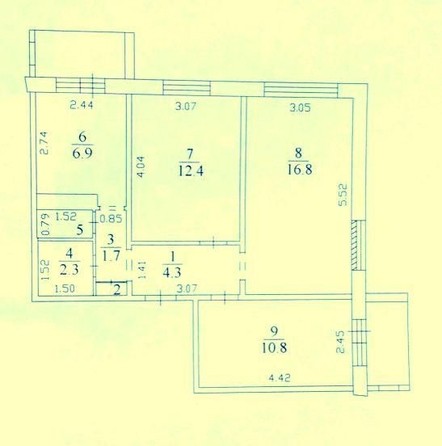 
   Продам 3-комнатную, 59.7 м², Московский - Комсомольский тер, 7

. Фото 14.