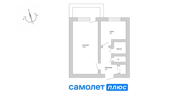 
   Продам 1-комнатную, 32 м², Октябрьский (Ноградский) тер, 56А

. Фото 9.