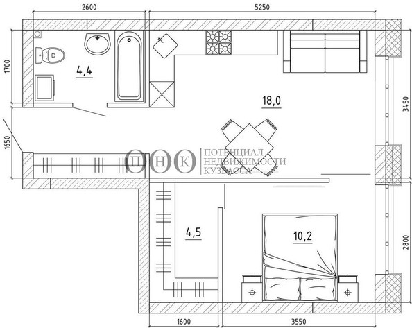 
   Продам 2-комнатную, 39.2 м², Терешковой ул, 39

. Фото 1.