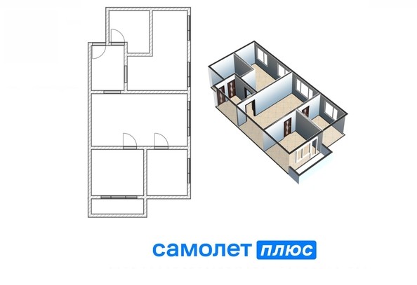
   Продам 3-комнатную, 61.6 м², Дзержинского ул, 18

. Фото 9.