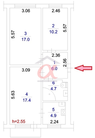 
  Продается 3-комн. квартира, 60.2 м², Строителей б-р, д. 44а
. Фото 20.