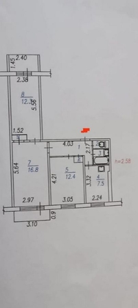 
   Продам 3-комнатную, 59 м², Тольятти  ул, 43

. Фото 7.