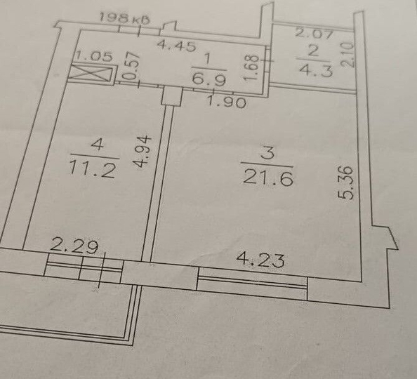 
   Продам 2-комнатную, 44 м², Шахтеров (Гравелит) тер, 68

. Фото 9.