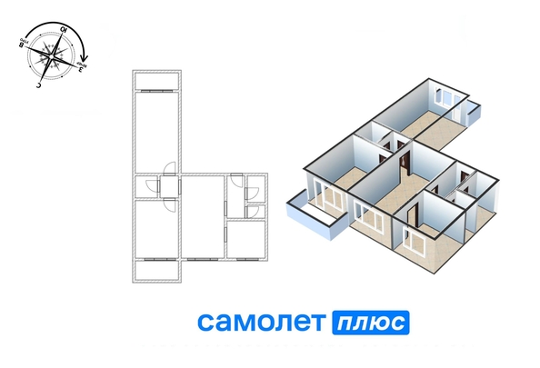 
   Продам 3-комнатную, 64 м², 

. Фото 6.