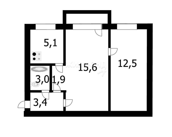 
   Продам 2-комнатную, 42 м², Суворова ул, 21

. Фото 2.