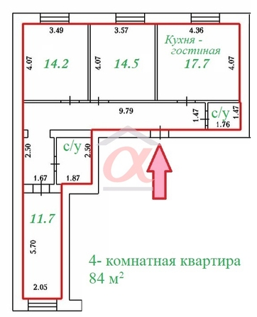 
   Продам 3-комнатную, 84 м², Тухачевского ул, 29Бк1

. Фото 25.