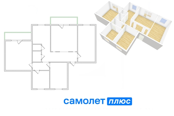 
   Продам 5-комнатную, 100.5 м², Комсомольский пр-кт, 63

. Фото 1.