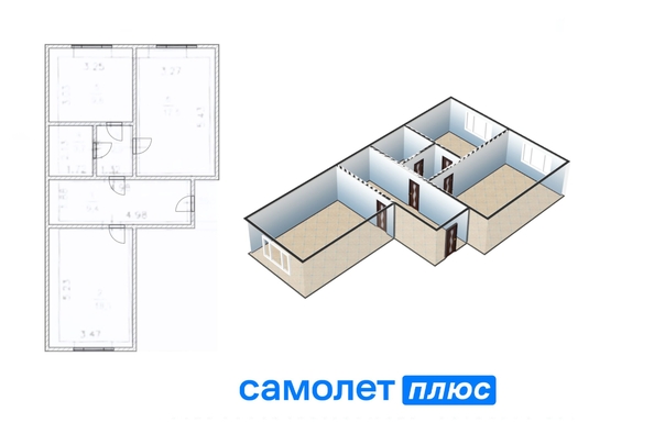 
   Продам 2-комнатную, 61.4 м², Спортивная ул, 34Б

. Фото 22.