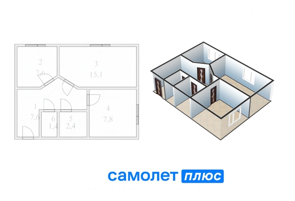 
   Продам 2-комнатную, 41.9 м², Инженерная ул, 20

. Фото 1.