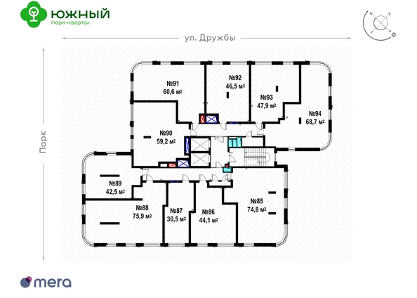 
   Продам 2-комнатную, 59.2 м², Южный, дом Ю-13

. Фото 11.