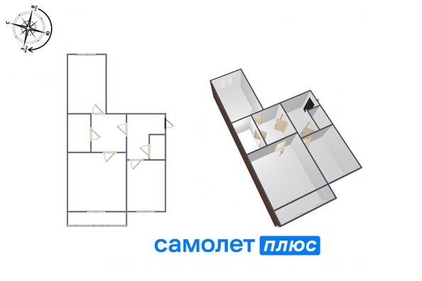 
   Продам 2-комнатную, 62.8 м², Шахтеров пр-кт, 119А

. Фото 2.